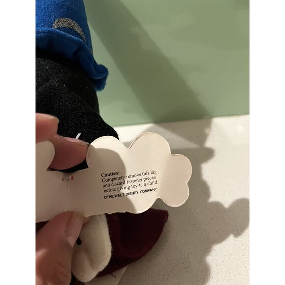 VTG Disney Store Mini Bean Bag Sorcerer Mickey Mouse 8” Beanie Plush Toy NWT - Picture 5 of 7